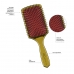 Escova De Cabelo Mq Profissional Raquete Almofadada Nylon Metallic Gold Grande 05.017