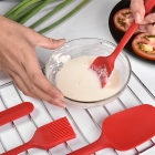 JOGO UTENSILIOS DE COZINHA EM SILICONE MADEIRA 12 PECAS VERMELHO