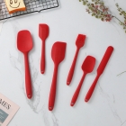 JOGO UTENSILIOS DE COZINHA EM SILICONE MADEIRA 12 PECAS VERMELHO